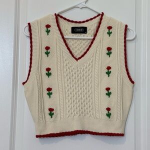 Cider crop embroidered vest